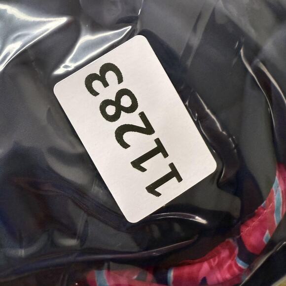 Lilly Pulitzer Vest Womens Large Navy Quilted Puffer Down Pink Print Lining - Picture 11 of 11